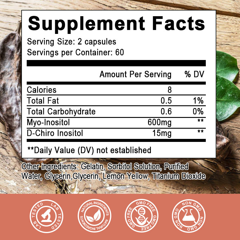 Bbeeaauu Inositol Blend Capsule Choline Inositol Supplement with Myo & D-chiro for Cycle and Fertility Support Healthy Metabolic Profiles and Ovarian Health for Women