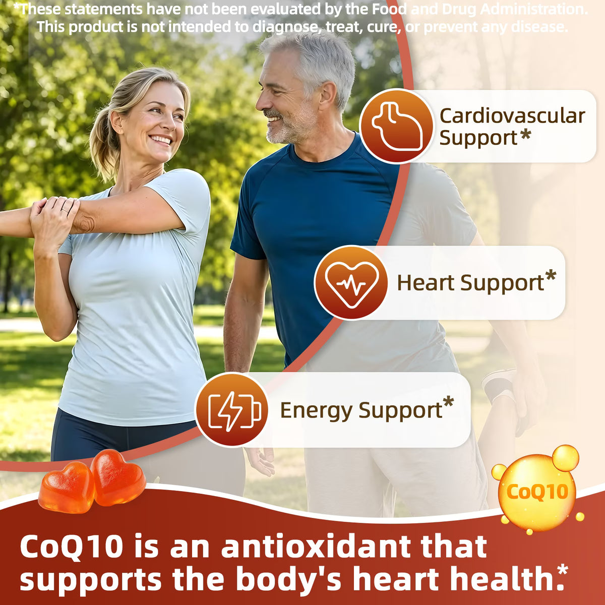Coenzyme Q10 Gummies 200mg - High Potency COQ10 Gummies Supplement for Heart Health & Energy Support, Plant-Based, 60 Count (30-Day Supply)