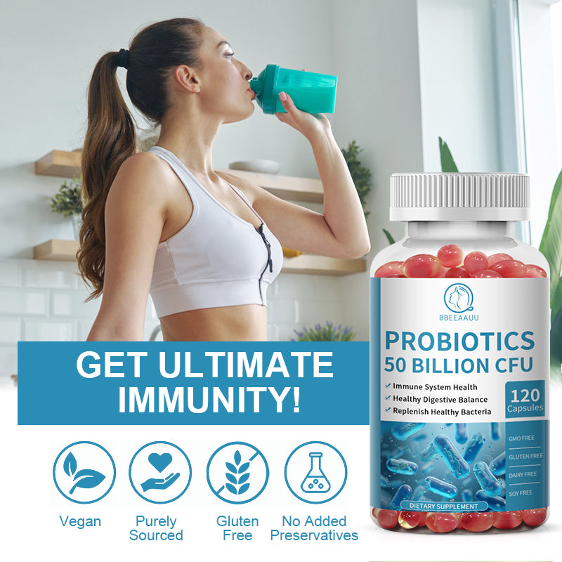 Bbeeaauu Probiotics Blend Capsules Supplements 50 Billion CFUs Relieve Digestive and Intestinal Problems Improve immunity Promote Nutrient Absorption
