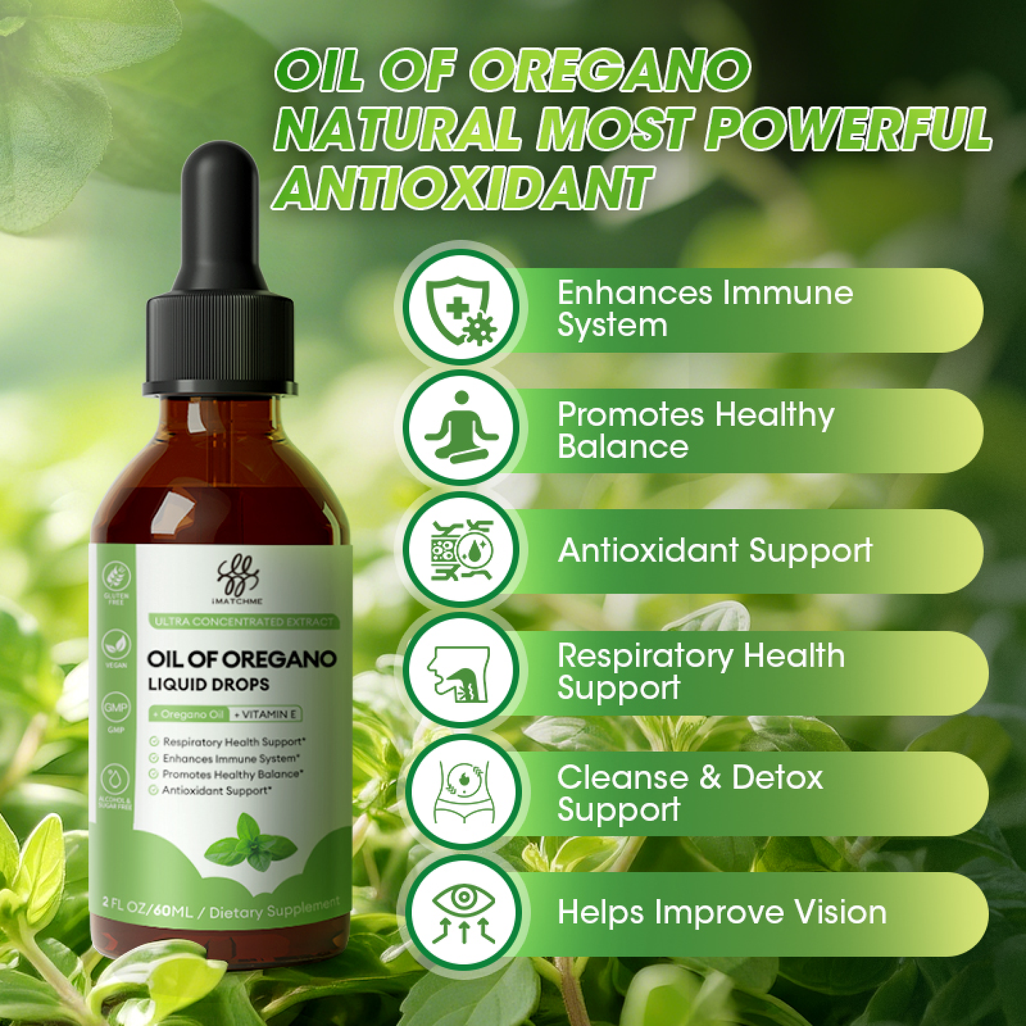 (2 Pack) Organic Oil of Oregano Liquid Drops, Support Antioxidant, Immune & Digestive Health, Vegan, Non-GMO 2 fl oz
