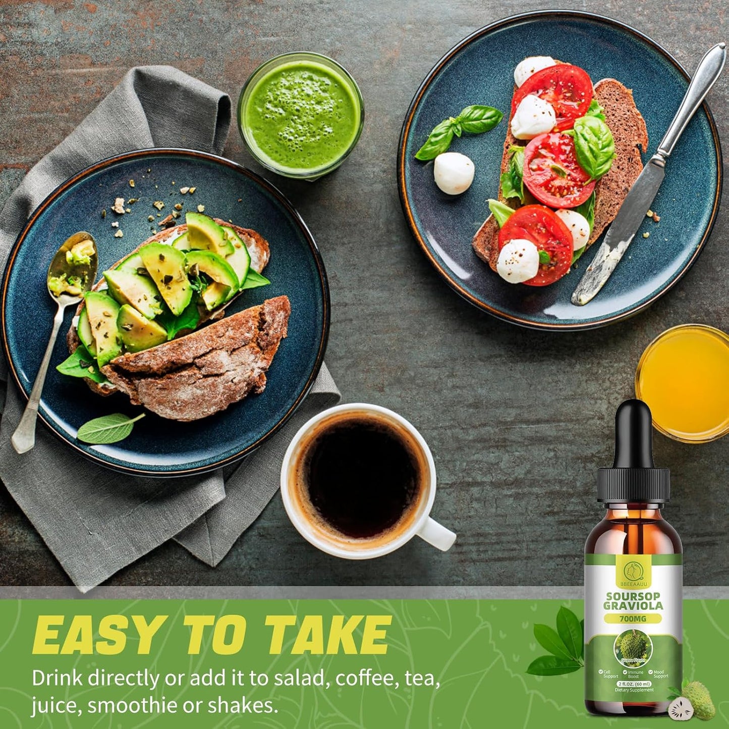 Soursop Graviola Liquid Drops Gluten-free Supplement