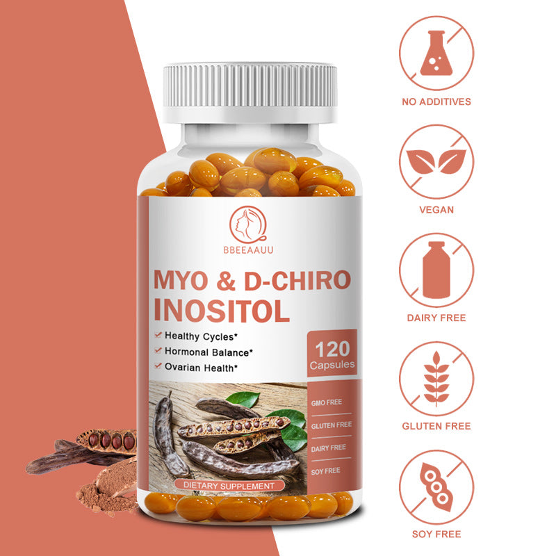 Bbeeaauu Inositol Blend Capsule Choline Inositol Supplement with Myo & D-chiro for Cycle and Fertility Support Healthy Metabolic Profiles and Ovarian Health for Women