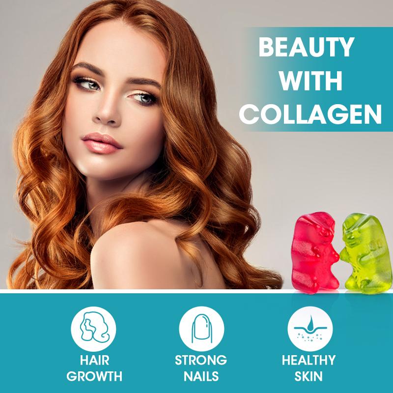 Bbeeaauu Collagen Gummies 10000mcg with VitaminA, C, D,E,B3 ,B6 for Natural Collagen Production Hair, Skin, Nails, Joint Support Immune Digestion Bone Support