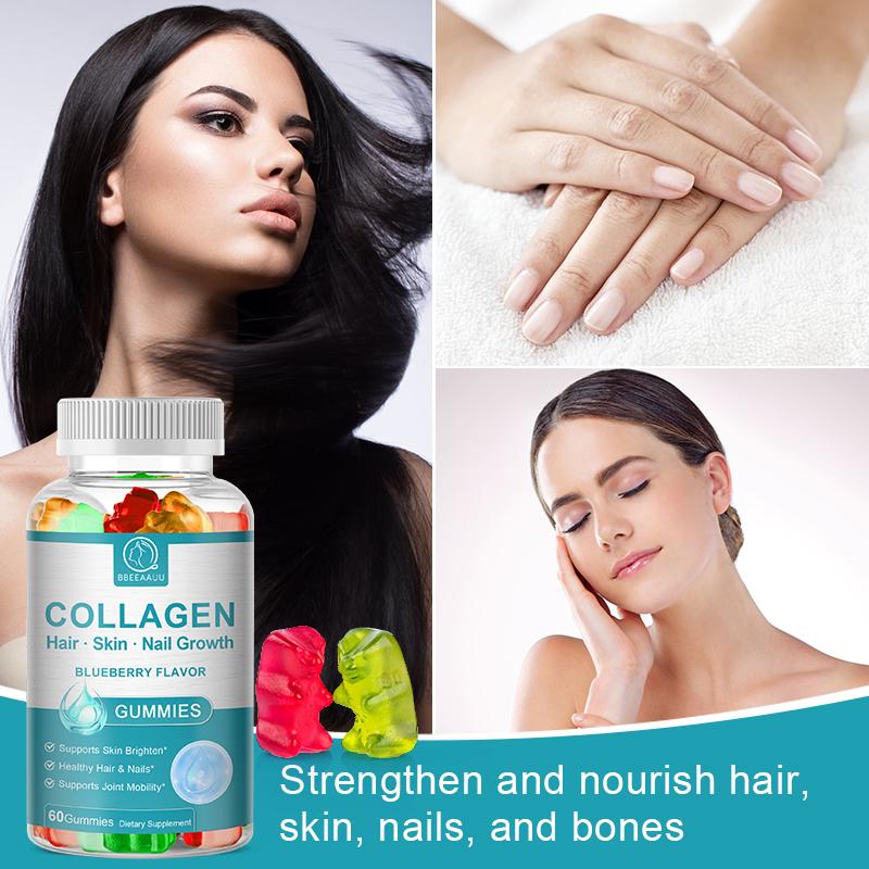 Bbeeaauu Collagen Gummies 10000mcg with VitaminA, C, D,E,B3 ,B6 for Natural Collagen Production Hair, Skin, Nails, Joint Support Immune Digestion Bone Support