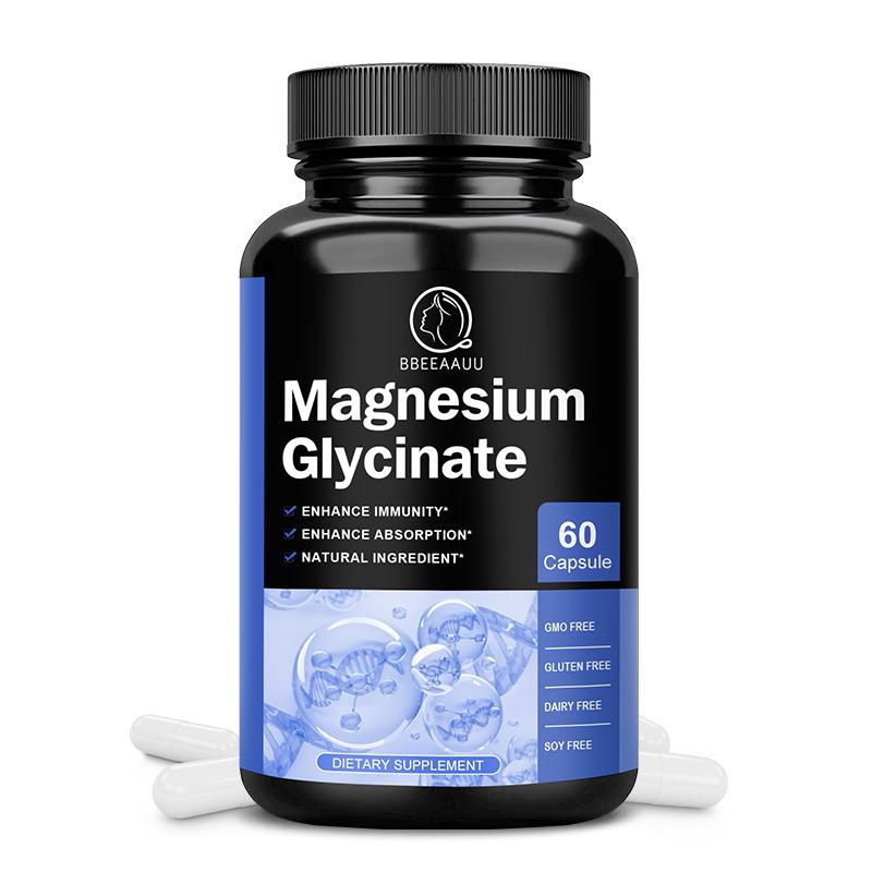 Bbeeaauu Magnesium Glycinate 200 mg Promotes Proper Muscle.Heart,& Bone Health supports overallpalanced Moods for Women and Men