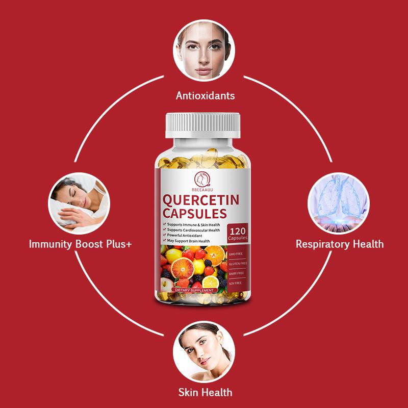 Quercetin Complex 600mg with Bromelain,Zinc, Protects the Lungs Breathes Freely Protects Cardiovascular System and Supports Immune Health