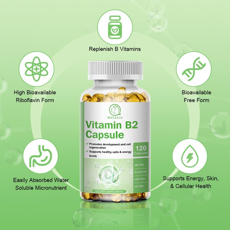 Bbeeaauu Vitamin B2 Riboflavin 300mg Supports Energy Production & Cellular Health Improve Vision and Reduce Eye Fatigue