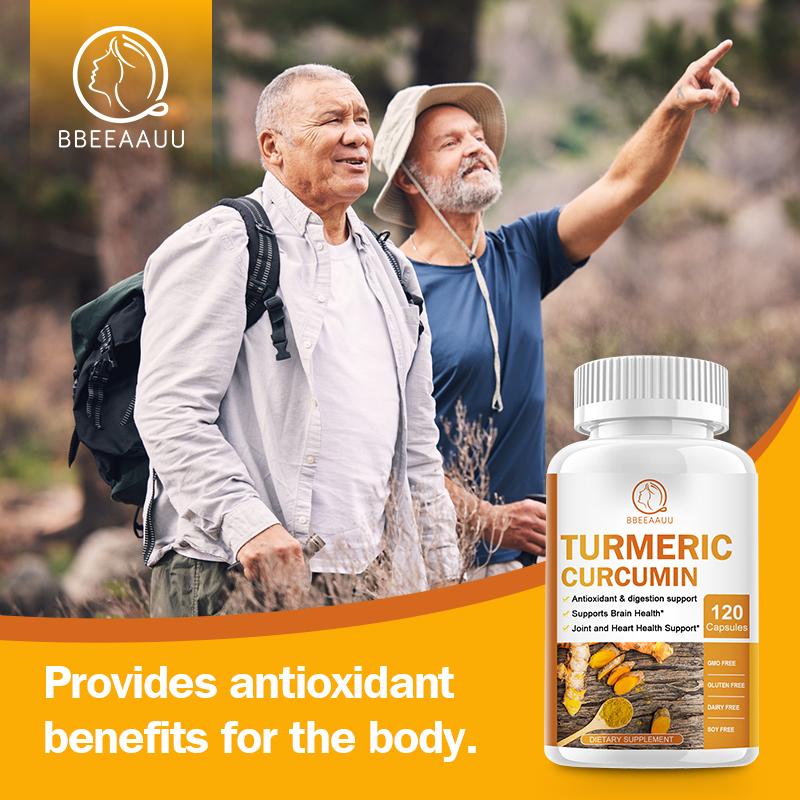 Bbeeaauu Turmeric Curcumin with Curcuminoids 800mg Support Complex with Black Pepper - Inflammation, Joint Pain Relief Non-GMO High Strength Active Supplements