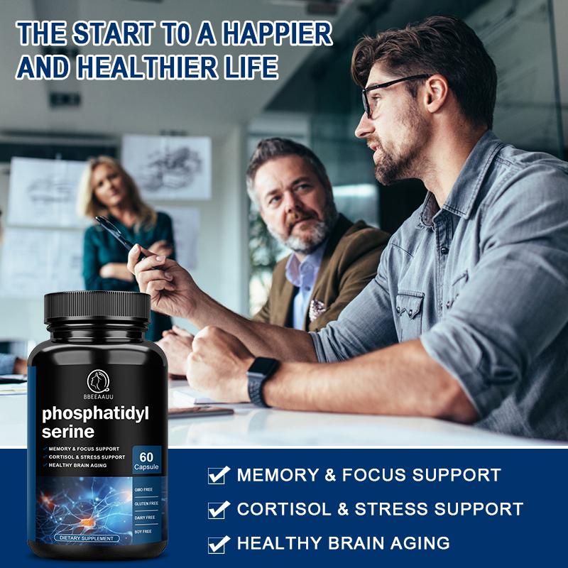 Bbeeaauu Phosphatidylserine Supplements Enhanced Absorption Brain Support for Memory Formation + Recall, Creativity, Brain Plasticity, Processing Speed, Learning,Cognitive Fluidity