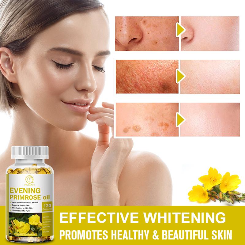 Bbeeaauu Evening Primrose Oil Capsules 400mg Standardized to 10% GLA Cold-Pressed for Purity Helps Promote Hormone Balance