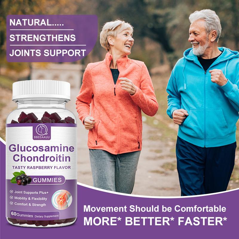 Glucosamine Chondroitin Tasty Raspberry Flavor Gummies Dietary Supplement