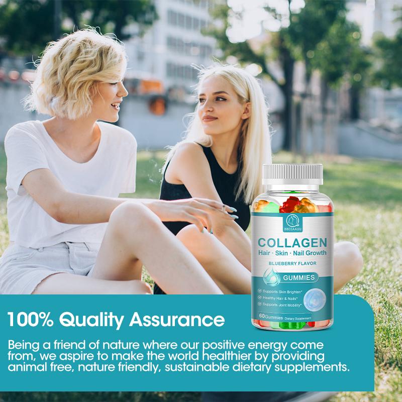 Bbeeaauu Collagen Gummies 10000mcg with VitaminA, C, D,E,B3 ,B6 for Natural Collagen Production Hair, Skin, Nails, Joint Support Immune Digestion Bone Support
