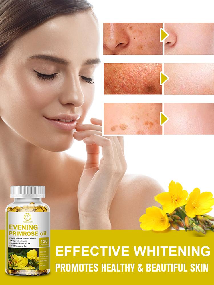 Bbeeaauu Evening Primrose Oil Capsules 400mg Standardized to 10% GLA Cold-Pressed for Purity Helps Promote Hormone Balance