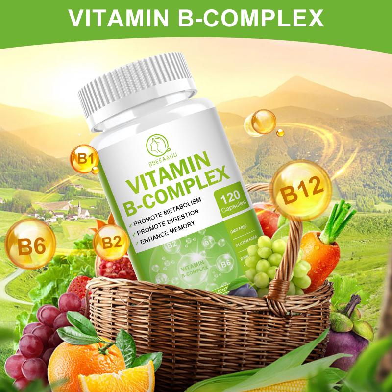 Bbeeaauu Vitamin B Complex (B1, B2, B6, B12)Immune Health, Energy Support & Nervous System Support Energy Metabolism Contains All B Vitamins