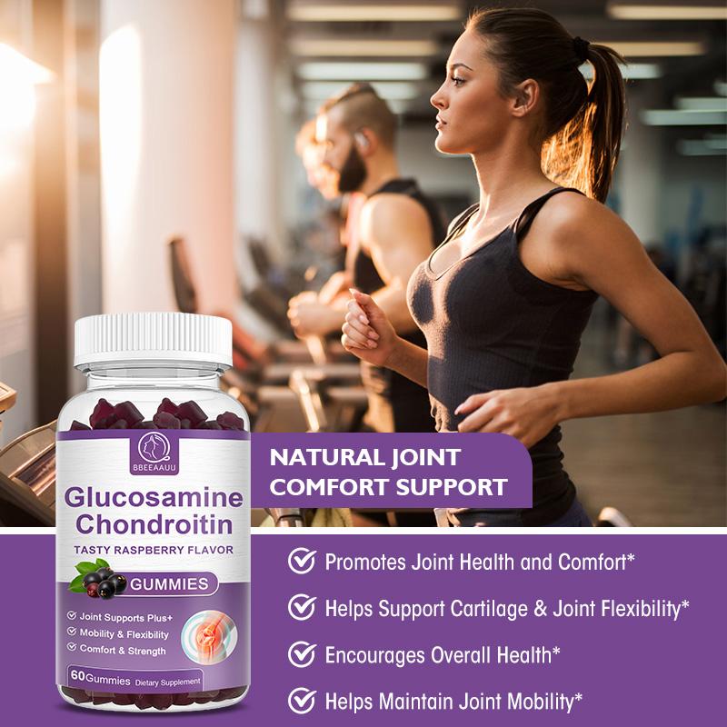 Glucosamine Chondroitin Tasty Raspberry Flavor Gummies Dietary Supplement