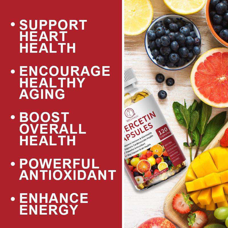 Quercetin Complex 600mg with Bromelain,Zinc, Protects the Lungs Breathes Freely Protects Cardiovascular System and Supports Immune Health