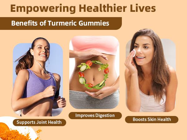2 Pack Turmeric Gummies for Adults, Turmeric Curcumin with Black Pepper, Turmeric Supplement Supports Joint & Digestion, High Absorption & Vegan, Raspberry Flavor