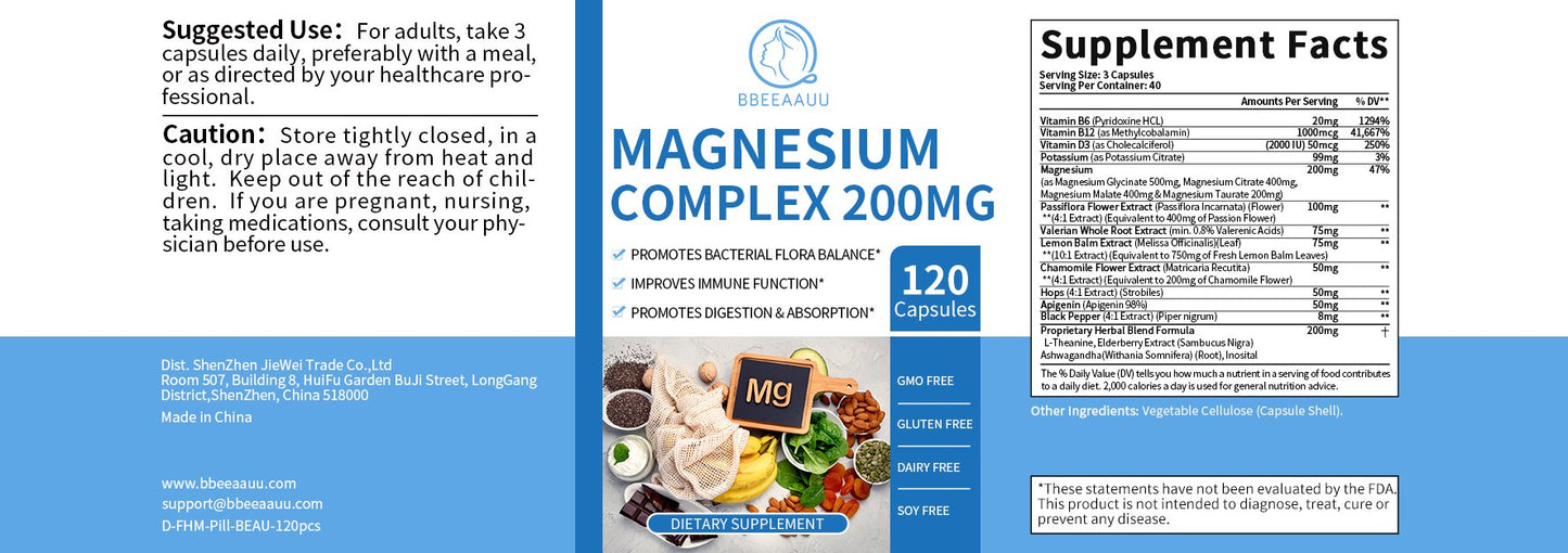 Magnesium Complex 200mg Capsules