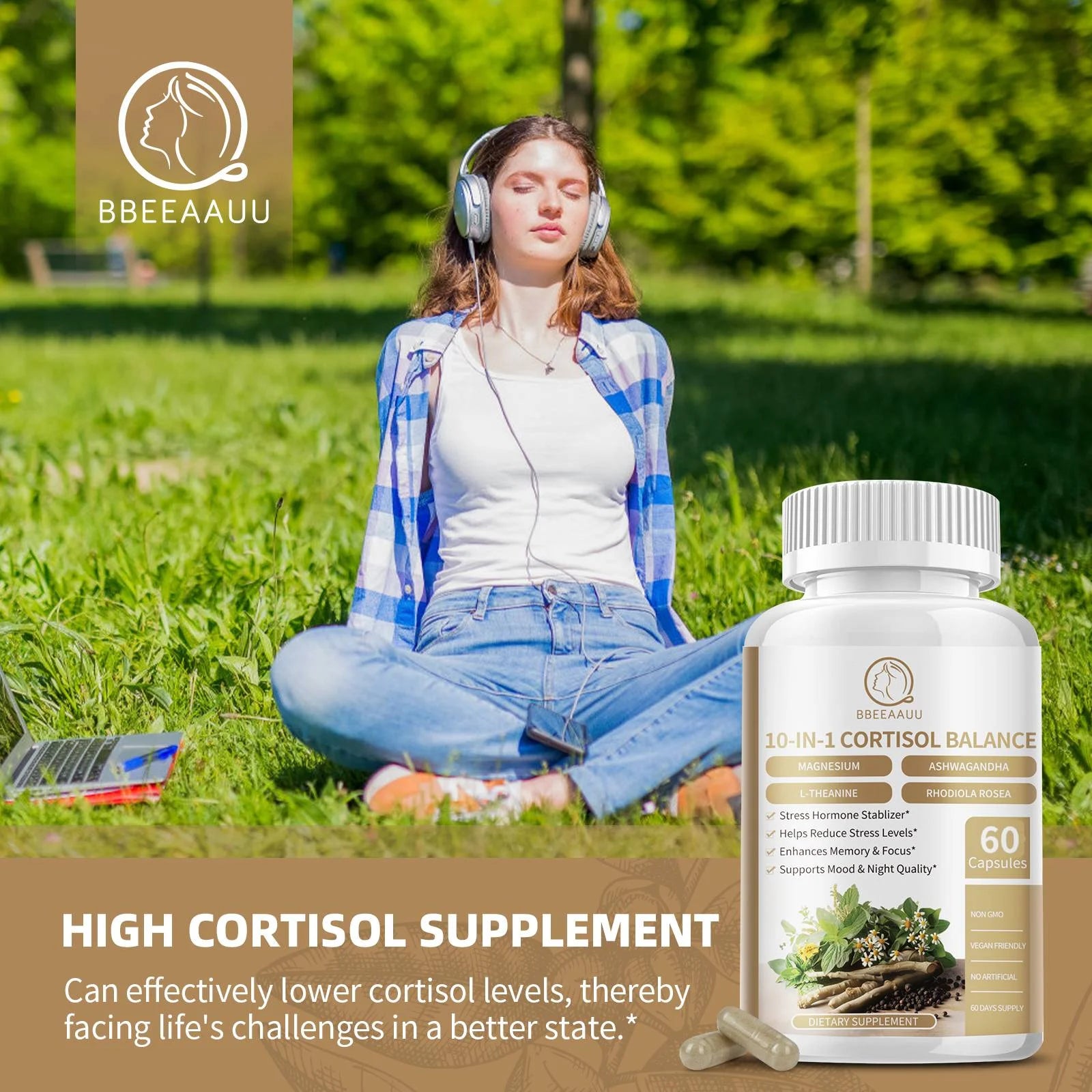 Cortisol Balance, with Magnesium, Ashwagandha & L-Theanine Support Str Bbeeaauu Cortisol Balance, with Magnesium, Ashwagandha & L-Theanine Support Str Bbeeaauu