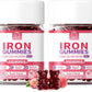 Iron Gummies for Women - Heme Iron for Max Absorption & Gentle on Stomach, 10-in-1 w/Vitamin C, B12, Folate, Supports Energy, Focus & Red Blood* Cell* Wellness | Vegan, Peach Flavor, 60 Ct (2 Pack)