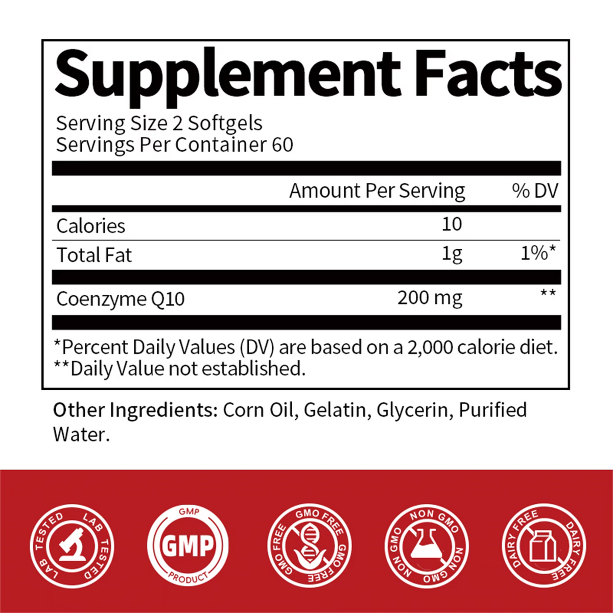Bbeeaauu Natural Coenzyme Q10 Antioxidant Supplement 200mg for Heart, Brain & Immunity Support - 120 Capsules