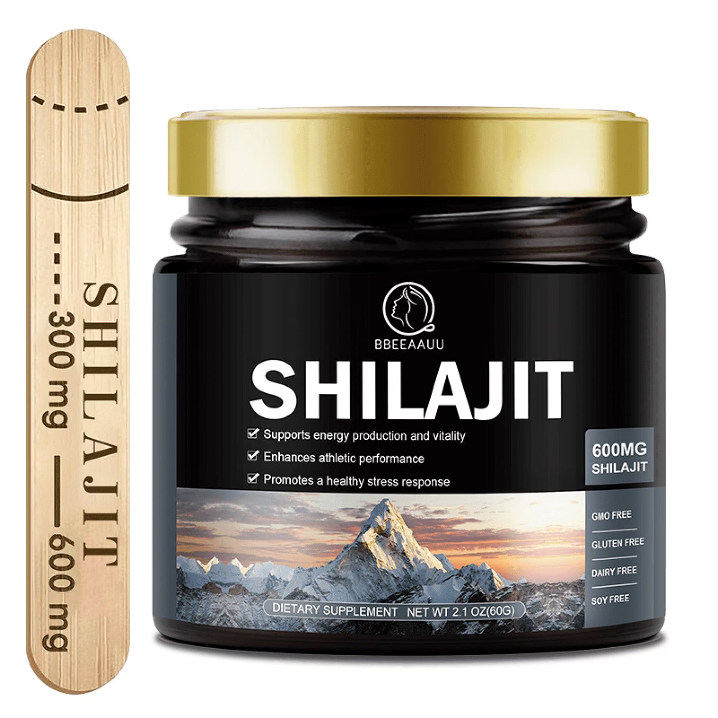 Pure Himalayan Shilajit Resin Supplement 600mg,Support Energy & Immune for Men and Women,2.1oz(60g)