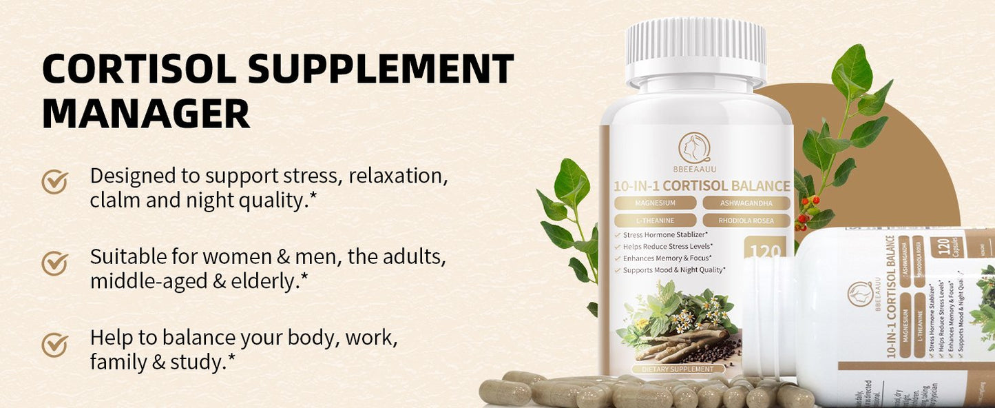 Magnesium Glycinate Capsules Cortisol Reducer Manager Supplement