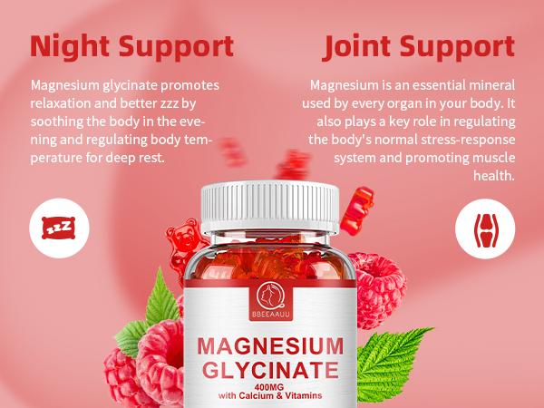 Magnesium Gummies for Adults Supports Night & Bone with Calcium & Vitamins
