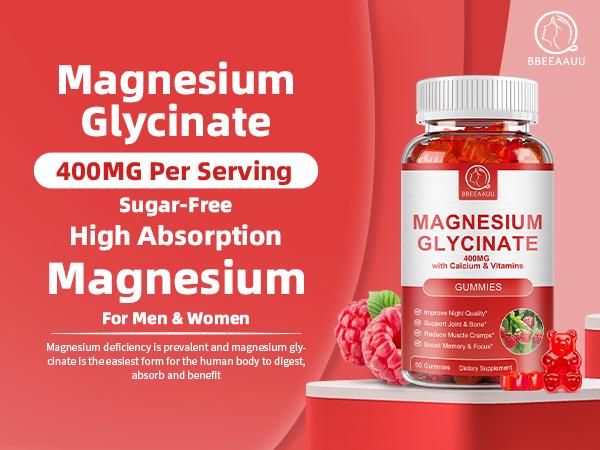 Magnesium Gummies for Adults Supports Night & Bone with Calcium & Vitamins