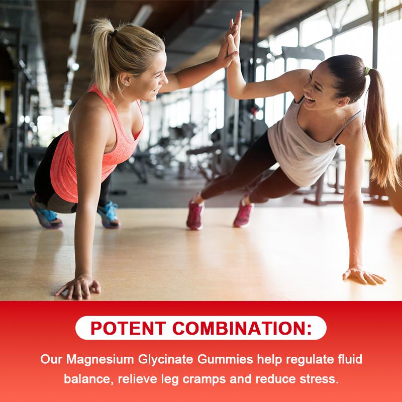 Magnesium Glycinate Tasty Raspberry Flavor Gummies Dietary Supplement