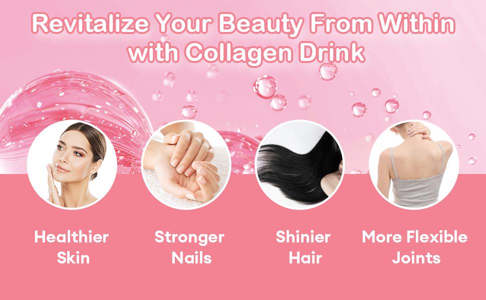 Collagen Drink with 6000mg Marine Collagen Peptides, Blood Orange Flavor