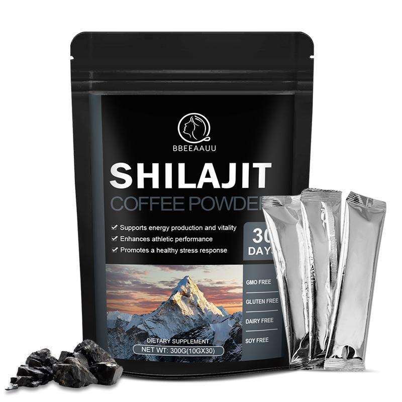 Shilajit Coffee Powder with Guarana Extract ，Chaga ，Reishi，Cordyceps Support Metabolism for Immune Support and Energy Supplement, 200 G