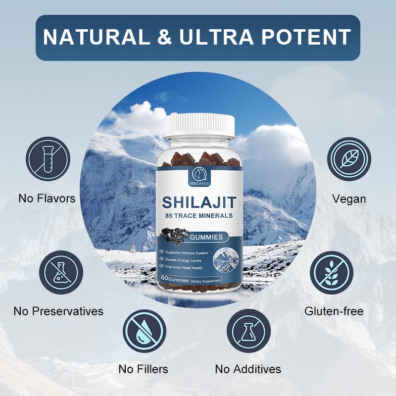 800 MG Shilajit Gummies, Organic Shilajit Gummies with 85+ Trace Minerals, Fulvic Acid, Shilajit for Men & Women, Shilajit Resin, Shilajit Himalayan Organic for Energy Immune Support