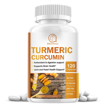 Bbeeaauu Turmeric Curcumin with Curcuminoids 800mg Support Complex with Black Pepper - Inflammation, Joint Pain Relief Non-GMO High Strength Active Supplements