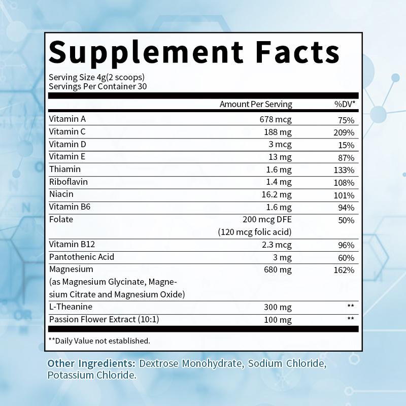 Bbeeaauu Magnesium Powder with 680mg Magnesium and Vitamin Promotes Sleep, Relaxation and Healthy Brain Function Bone, Heart & Muscle Support