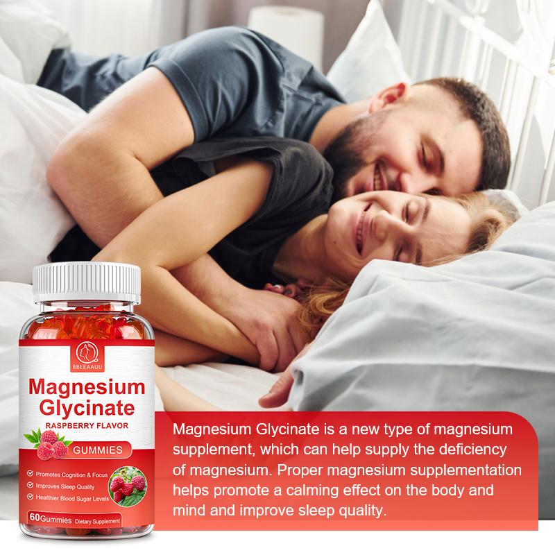 Magnesium Glycinate Tasty Raspberry Flavor Gummies Dietary Supplement