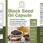 Bbeeaauu Black Seed Oil Capsules, 100% Virgin, Cold Pressed Source of Omega 3 6 9, Super Antioxidant for Immune Support, Joints, Digestion, Hair & Skin, 120 Caps