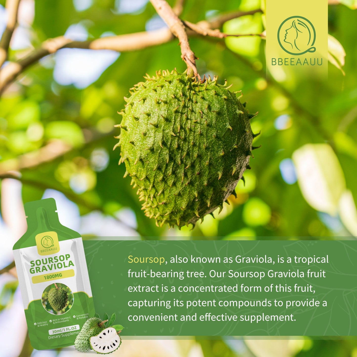 Soursop Graviola Oral Liquid High Absorption Soursop Guanabana Drink