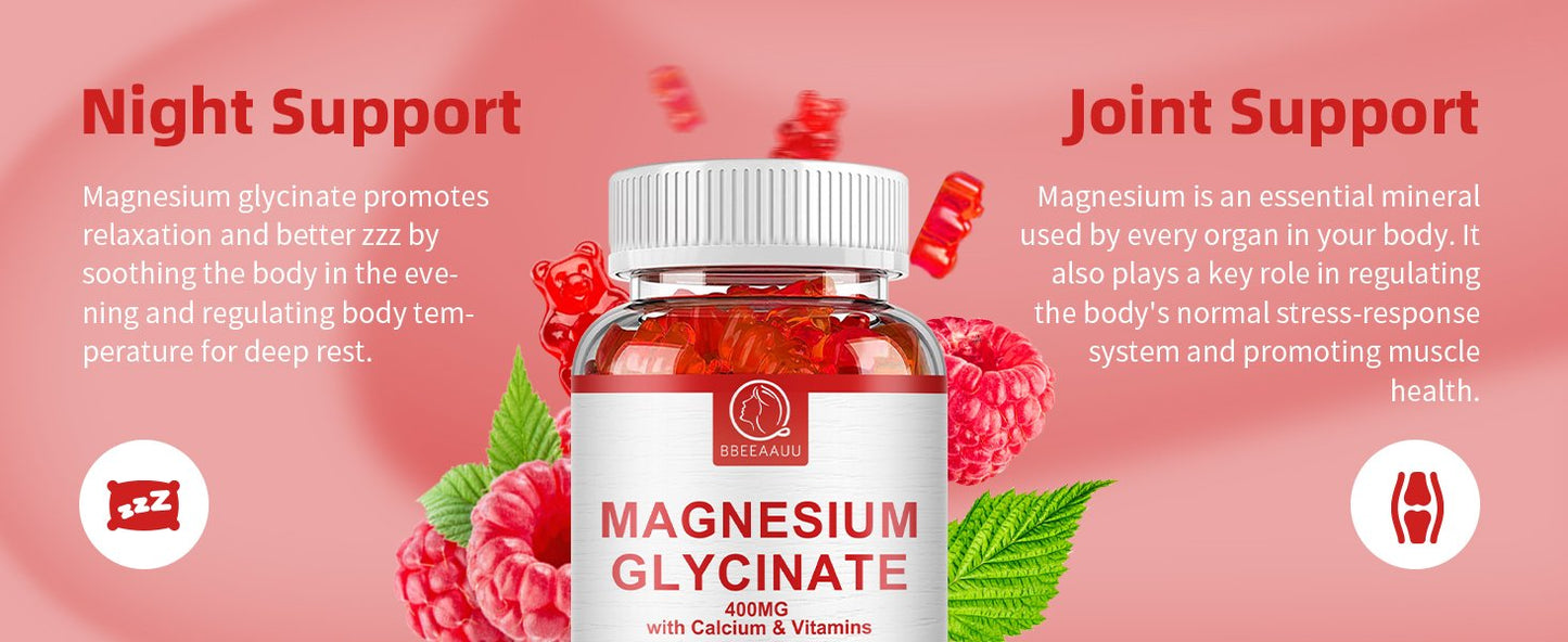 Magnesium Gummies for Adults Supports Night & Bone with Calcium & Vitamins