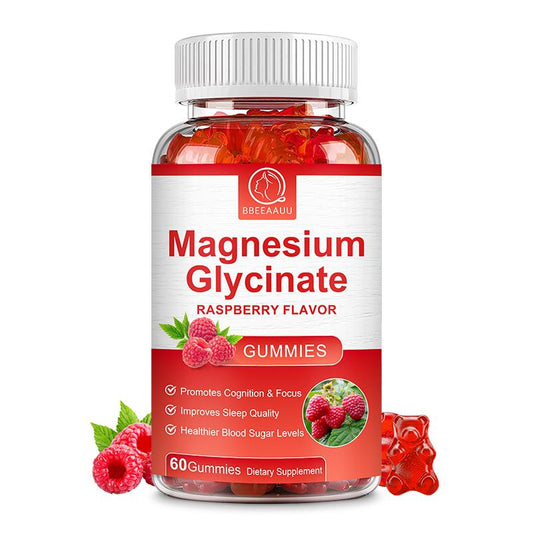 Magnesium Glycinate Tasty Raspberry Flavor Gummies Dietary Supplement