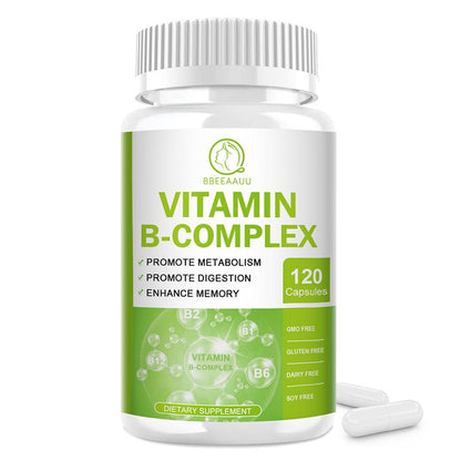Bbeeaauu Vitamin B Complex （B1, B2, B6, B12）Immune Health, Energy Support & Nervous System Support Energy Metabolism Contains All B Vitamins